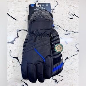 Kids Size S/M 8-12 Years 2-Piece Set Beanie Hat & Ski Gloves